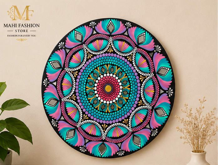 Round Design Dot| Decorative Wall Art - Purple (12 inch)