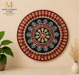 Round Dot Mandala Mirror Wall Art – Red & Black (12 Inch)