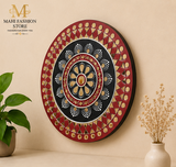 Round Dot Mandala Mirror Wall Art – Red & Black (12 Inch)