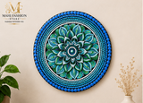 Dot Mandala Painting | Decorative Wall Art - Blue (12 inx12 in)